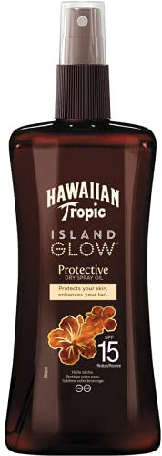 HAWAIIAN Tropic Island Glow Protective Dry Spray Oil SPF15 200ml