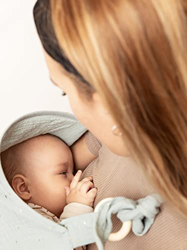 TISU - Copertura per allattamento al seno e pompaggio, multiuso per seggiolino auto, in morbido cotone biologico, traspirante e morbido, grembiule e scialle per allattamento, colori pastello