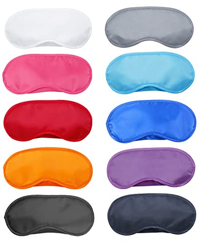 JSMTKJ 30 Pz Maschere per Dormire, Mascherina per Occhi e Viaggiare, Maschera da Notte per Dormire può Bloccare Efficacemente la Luce e Maschera per Bambini Donne Uomo, 10 Colori