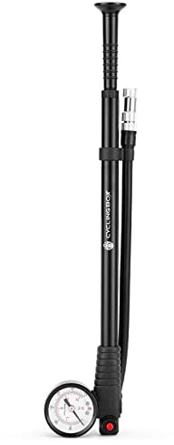 HUIOP Bike Shock Pump with Gauge 300PSI High Pressure Air Pump Schrader Valve for Front Fork & Rear Suspension