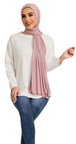 KIRAN FASHION New Premium JERSEY HIJAB Scarf Headwrap Stretchy Soft Large Plain Wrap Lycra Long