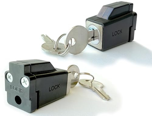 2 Pack Sliding Window Stopper Lock with 2 Keys - for Thickness 1/4 Small Frame Edge Clamp, Adjustable Window Locks Security Window Stoppers (Black)