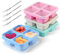 4 Stück Bento Snackbox mit Fächern, Wiederverwendbare Snack-Behälter Mahlzeiten-Vorbereitung für Kinder und Erwachsene mit 4 Obstgabeln, Bento Lunchbox Geteilte Lebensmittelbehälter für Schule, Arbeit