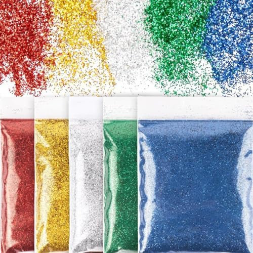 JEYORZY 100g Glitzer zum Basteln, Weihnachten Basteln Kerzen Glitter Pulver Glitzer Glitzerpuder, für Nägel Gesicht Kartenbasteln Handwerk Nagelkunst