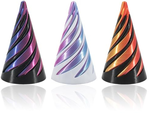 3 Pcs Spiral Cone Fidget,3d Printed Fidget,Impossible Pyramid,Triangle Desktop Mini Pass Through Passthrough Quackey Sculpture Twisty cones, Relieve Stress