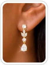 Boucles d'Oreilles Femme Or Argent Fantaisie Pendantes Plaqués Or 18 Carats | Boucle d'Oreilles Perle Fleur Pendante en Zircon,Hypoallergénique Diamante Piercing Oreille Parure,Bijoux Mariage,Cadeaux