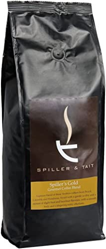 Spiller & Tait Spiller's Gold, Gourmet Coffee Bean Blend 1kg Bag, Arabica Beans Espresso Blend Medium/Dark Roast - Suitable for All Coffee Machines