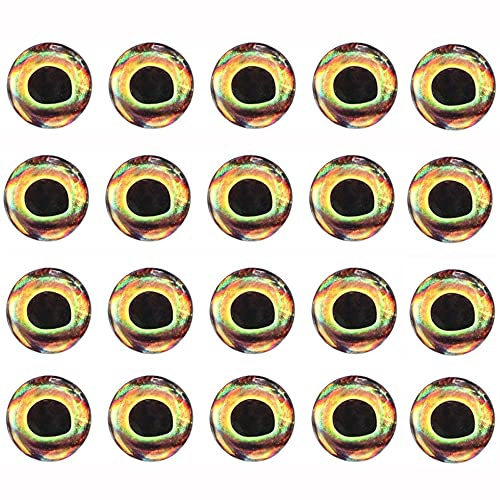 ANCLLO 20 Pcs 4D ly Eyes Realistic Holographic Adhesive DIY Making Fly Tying Lure Baits Fish Eyes, Fly Tying Materials Fishing Accessories for Making Fishing Bait Fly Tying Streamers Lures Crafts 4mm