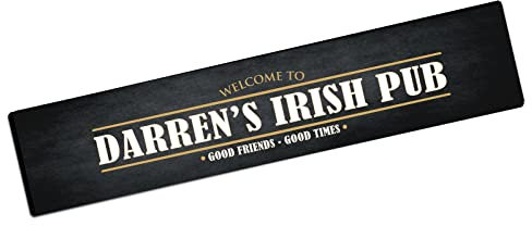 Artylicious L736 Tapis de bar personnalisable Motif irlandais Gris