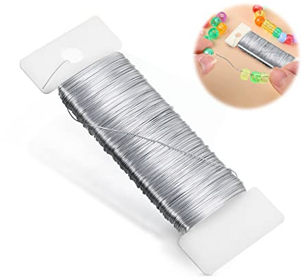 UICCVOKK 50m Basteldraht Dünn Basteldraht Silber schmuckdraht, Dünner Draht zum basteln DIY Schmuckdraht Weich Anlaufgeschützter silberdraht für schmuckdraht silber Schmuckherstellung Blumenstrauß