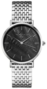 Rosefield Upper East Side Black Silver mit Schwarzes Zifferblatt und 33mm Silbernes Gehäuse UBSSS-U36 Edelstahl