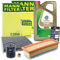 MANN-FILTER Inspektionspaket Filterset 1x Ölfilter, 1x Luftfilter, 1x Innenraumfilter (Aktivkohlefilter), 1x Motoröl 5W-40 5l Kompatibel mit FIAT 500 (312_), PANDA, FORD KA (RU8), LANCIA YPSILON