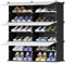 JOISCOPE Schuhregal,Tragbare Schuhaufbe wahrungsregal, DIY Kunststoff Staubdichtes Schuhschrank, Schuh-Organizer Für Flur, Schlafzimmer Wohnzimmer, Eingang, Schwarz und Weiß, 2 * 6