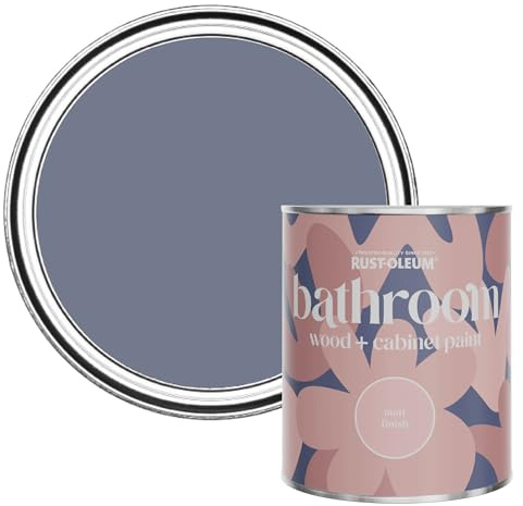 Rust-Oleum Blue Moisture Resistant Bathroom Wood & Cabinet Paint In Matt Finish - Hush 750ml