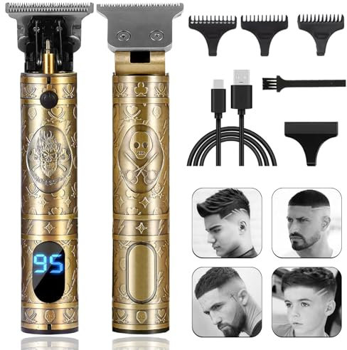 Haarschneidemaschine Profi, Rasierer Herren Elektrisch Barttrimmer Haarschneider Bartschneider für Herren Schnurlose Haartrimmer T Blade Trimmer für Familie, Friseure, Outliner Trimmer