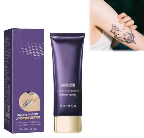 Correctora para el Cuerpo, Corrector De Tatuajes, Tatuaje Corrector, Crema Correctora para Tatuajes, Maquillaje para Cubrir Tatuajes, Tattoo Concealer, Impermeable, 74 ml