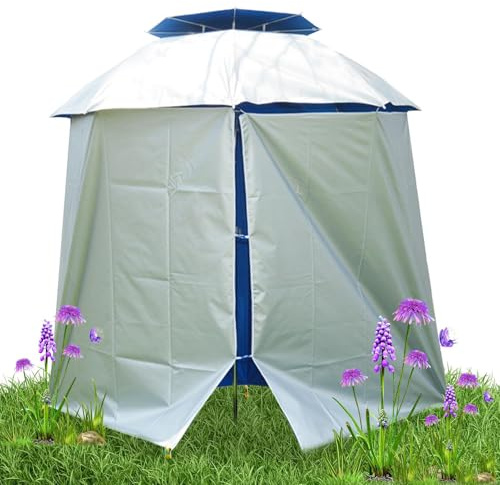 Sombrilla de pesca portátil e impermeable con tela envolvente | Refugio semicircular contra el sol y la lluvia para acampar al aire libre, la playa y usar con equipo de pesca Tienda de Playa con Sombr