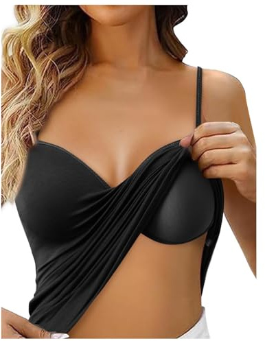 Genérico Camiseta Tirantes Mujer Con Sujetador Incorporado Tirantes Ajustables Versátil Para Uso Diario Y Actividades Casual Cómoda