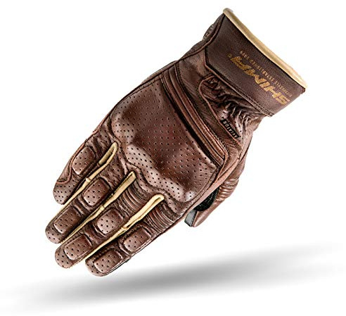 SHIMA Aviator herr vintage läder motorcykelhandskar – brun/L