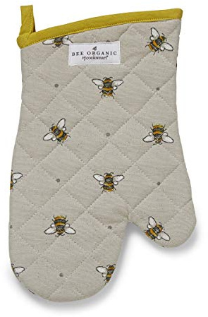 Cooksmart Heat Resistant Gauntlet Oven Glove | British Designed, Quilted Cotton, Hanging Loop, Secure Grip, Baking, Roasting, BBQ, Kitchen Accessory, Machine Washable