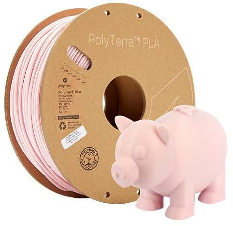 Polymaker 70868 PolyTerra PLA Filament PLA 2.85mm 1000g Rosa (matt), Pastell-Rosa 1St.