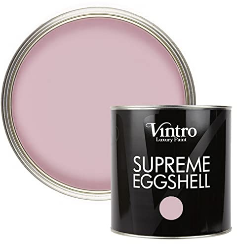 Vintro Paint | Eggshell Paint | for Walls | Wood | Trim | Satin Furniture Paint | Interior & Exterior Use. (Olivia - Pink, 2.5 Litres)