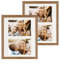 BD ART 2er-Set Rahmen 28x35 cm mit Ausschnitt für 2 Fotos 13x18, eiche, massiver MDF-Holzrahmen, bruchsicheres Plexiglas, zum Aufhängen und Positionieren, ideal für Fotos, Collagen, Doppelpack