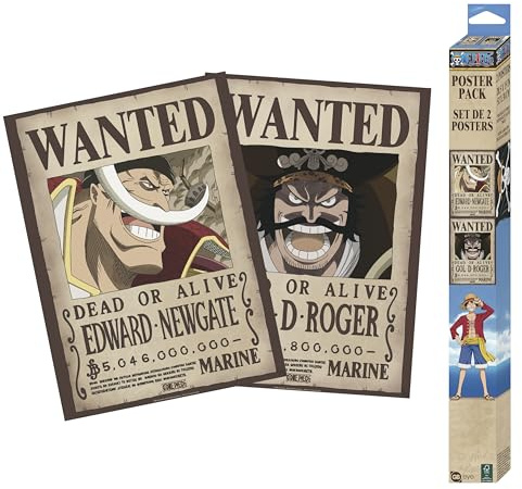 GB eye One Piece Wanted Roger & Whitebeard (Set 2 Posters Chibi 52X38)