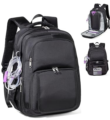 Mochila de tubo de alimentación para tubo G para bolsas de bomba de alimentación enteral para adultos, Negro -, L, Mochila multifuncional mejorada con tubo de alimentación enteral