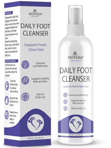 NOVEHA Daily Foot Spray | Foot Care for Men and Women with Sensitive Skin | Odor Control | Preventative and Soothing for At-Risk Feet | Promotes Healthy Skin | 8oz