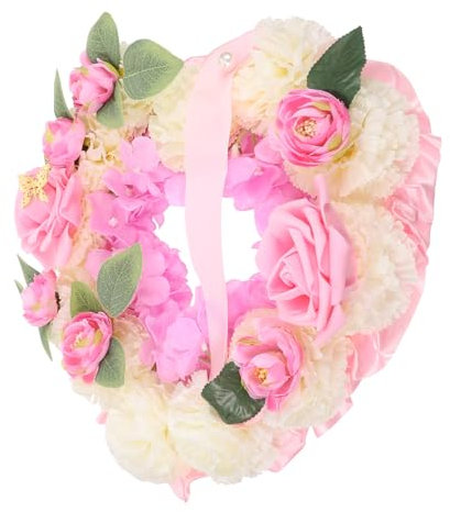 Didiseaon 1ensemble Couronne De Deuil Artificielle Forme De Cœur avec Stylo Décoration Funéraire Élégante pour Cimetière Et Activités Commémoratives Fleurs Soyeuses Et Réalistes