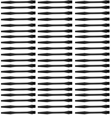 Geardeangloow Lot de 60 tiges de fléchettes rainurées en plastique noir 54 mm
