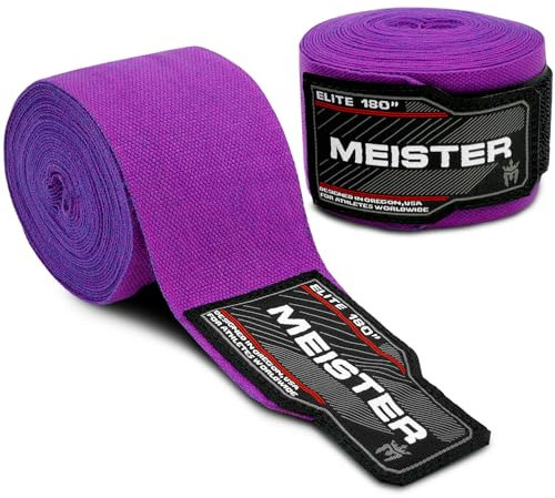 Meister Elite 180 (457 cm) Premium Boxbandagen für Erwachsene für MMA & Boxen (Paar) - Königslich Violett