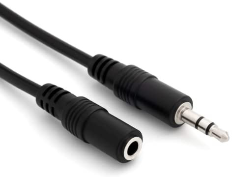CABLEPELADO Rallonge audio stéréo 3,5 mm mâle à femelle pour haut-parleurs, écouteurs, mobile, tablette, MP3, noir, 10 m
