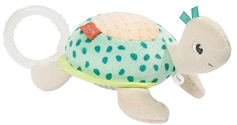Fehn 054026 Mini Peluche Musicale Tortue Douillette avec Fixation - Mélodie « Berceuse de Mozart » - Pour Bébés dès 0 Mois - Taille 14 cm