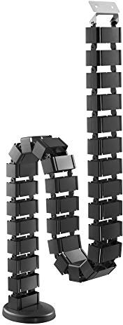 RICOO Cache Câble Canal de Z0101-B Cables pour TV et Ordinateur Guide-câbles fle x ible pour Bureau réglable Conduit de Cables
