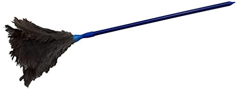 Plumero Avestruz Extra con Mango Largo Aluminio TELESCÓPICO Extensible de 80 cm. a 120 cm. y Colgador