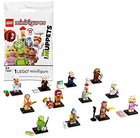 LEGO 71033 Minifigures The Muppets Limited Edition Collection Toy, 1 of 12 Mystery Bags to Collect Featuring Kermit the Frog & Miss Piggy (1 Piece – Style Picked at Random)