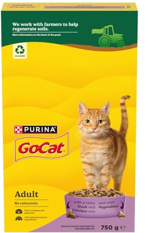 GO-CAT Adult Chicken and Duck Dry Cat Food 750g (Pack of 5)