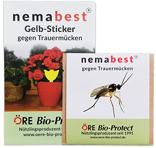 nemabest® Kombipack gegen Trauermücken 3 Mio. SF Nematoden (30 Pflanzen) + 10 Gelb-Sticker