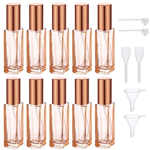 Segbeauty Porta Profumo da Viaggio, 10 Pezzi Porta Atomizzatore Profumo Portatile 10ml, Vaporizzatore Ricaricabile Per Viaggiare, Festa (Arancione)