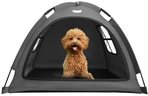 Cat and Dog Outdoor Waterproof Tent House - Indoor/Outdoor Cave Nest Bed for Small Dogs, Cats, Bunnies - Washable (Gray, Small)