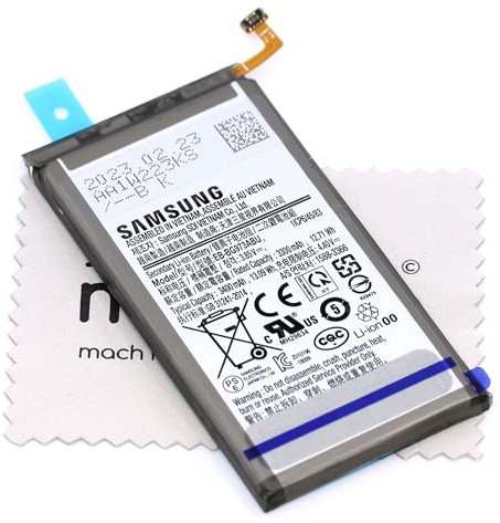 Akku für Samsung Galaxy S10 (G973F) für Samsung Original EB-BG973ABU 3400mAh 3,85V mit mungoo Displayputztuch