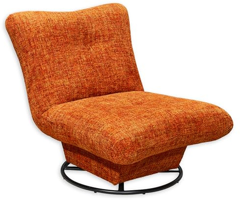 Sessel Maranello Wohnzimmer, Orange - Bequemer Fernsehsessel Relaxsessel drehbar - 96 x 75 x 93 cm (B/H/T)