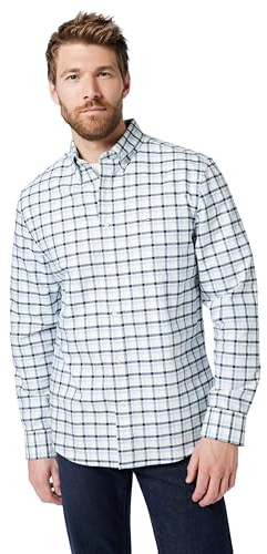 Tommy Jeans Camisa Hombre Heritage Oxford Easy Check Regular Fit, Multicolor (Breezy Blue/Check), M