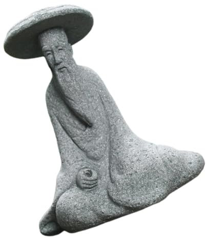 BESPORTBLE 1 Pc Ornements Vieux pêcheur Ornement de Jardin fougère Artificielle Miniatures Figurine Decoration Interieur décoration Interieur modèle de pêcheur décoration d'aquarium grès Grey