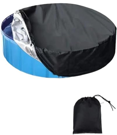 Outdoor Swimming Pool Cover - 6.23 FT Foldable UV Resistant Round Paddling Pool Cover, Hot Tubs Cover, Garden Plastic Inflatable Tubs Lid for Dog Pool - 190 * 30 CM