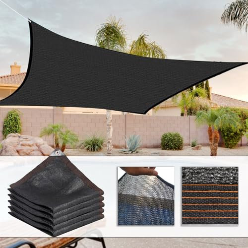 BOSSETY Sonnensegel Wasserdicht, 3X4M Schattiernetz Mit Ösen, Seil senden, 95% Shading Rate UV-Beständiges,für Patio Außenbereich, Camping, Garten und Terrasse, 4 Größen verfügbar (3x4M)