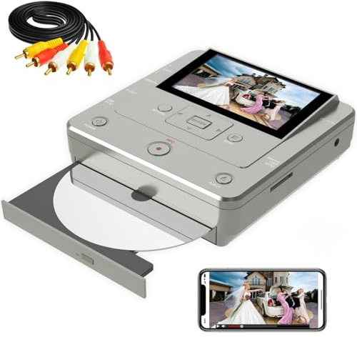 VHS to DVD Recorder, TV to USB Device or SD Card or HDD Recorder, Smart Phone WiFi to DVD/USB/SD/HDD Copy, WiFi APP Media Recorder【Comes with 10 Free DVD-R 】 (Silver Gray)