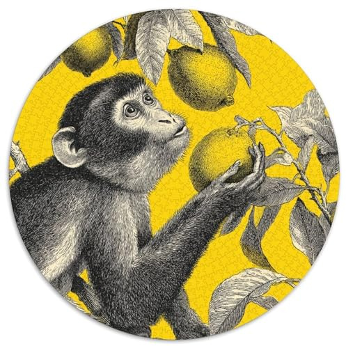 Pouting Monkey,Puzzles Lemon Tree Gemusterte Nachhaltige Puzzles Für Erwachsene Hochwertige Holzspielpuzzles 1000pcs (67.5x67.5cm)